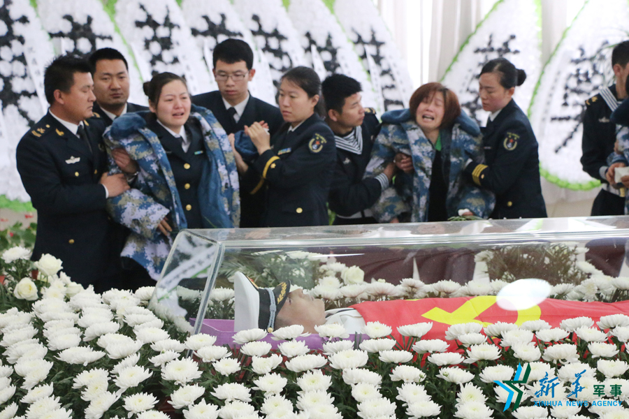 ↑資料圖片：張超烈士遺體告別儀式現場。