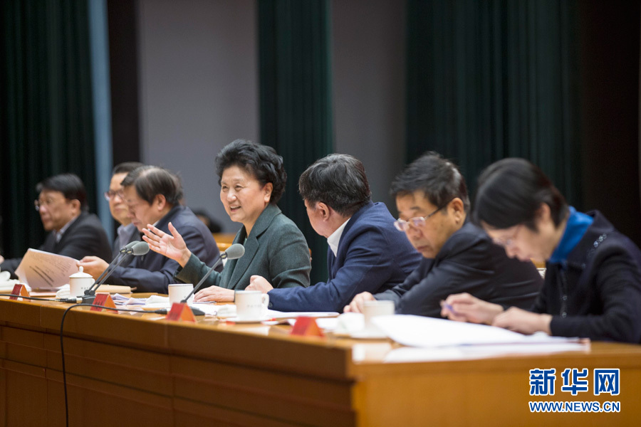 1月16日，中共中央政治局委員、國務院副總理劉延東在北京出席“加強和改進新形勢下高校思想政治工作專題研討班”開班式。 新華社記者崔新鈺 攝