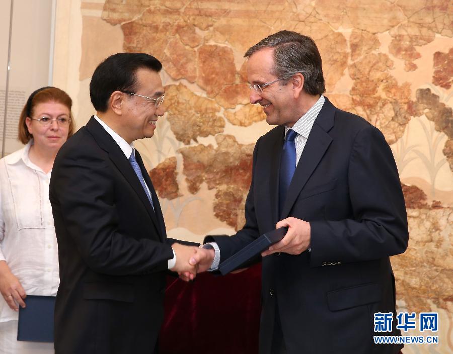 6月21日，國務院總理李克強與希臘總理薩馬拉斯共同出席希臘伊拉克利翁博物館新館開館儀式并發表講話。 新華社記者 龐興雷 攝