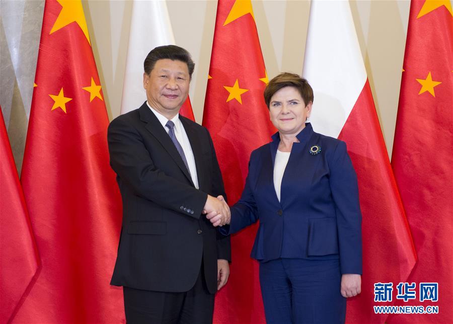 6月20日，國(guó)家主席習(xí)近平在華沙會(huì)見波蘭總理希德沃。新華社記者 謝環(huán)馳 攝  